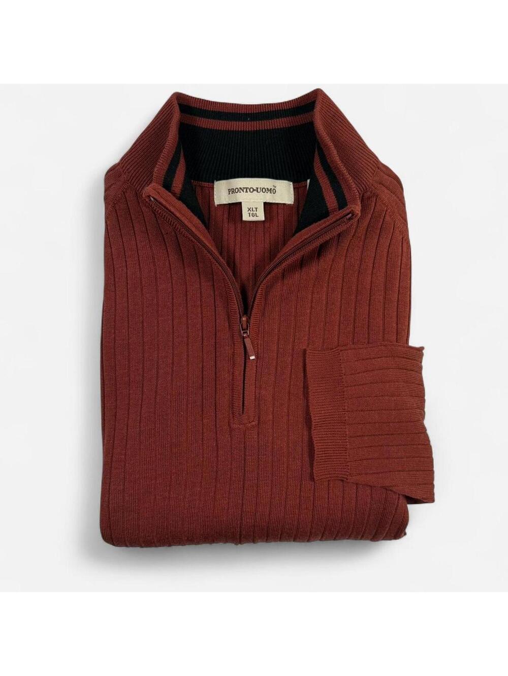 Pronto-Uomo Half Zip Sweater Men’s XLT Silk Cotton Blend